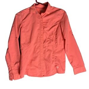 Mountain Hardwear Button Up Top Womens 4 Salmon Fishing Outdoor Hiking Casual